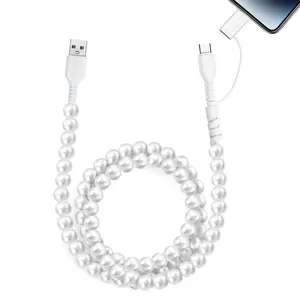 Beaded charging Cable - for all devices USBC and lightning or 2-in-1, data cable 4-in-1 USB-C cable