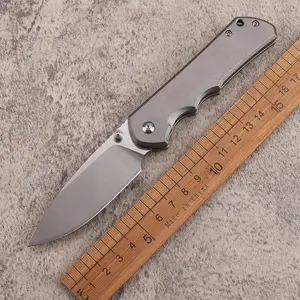 D2 Steel Titanium Handle Folding Knife High Hardness Outdoor Camping Survival Pocket EDC Tool Portable Self Defense Tactical Utility Blade