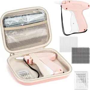Mini Gun for Clothes, Mini Clothing Stitcher Sewing Gun with Case, Speedy Clothing Quick Gun Stitchy Fixer, Tagging Gun Kit with 5000 and 6 Needles, Blush Pink