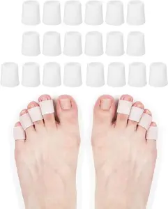 20 Pcs Silicone Toe Sleeves Protectors Toe Protection Gel Corn Pads Toe Tube Cushions Soft Toe Covers for Women Men Pain Relief Calluses Blisters Bunion Hammertoe Relieve Pain