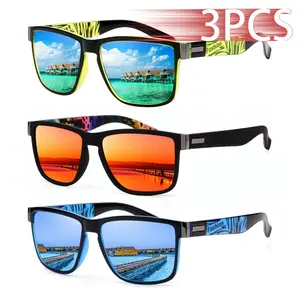 3PCS Square Sunglasses – UV400 Lightweight Colorful Shades for Outdoor Use
