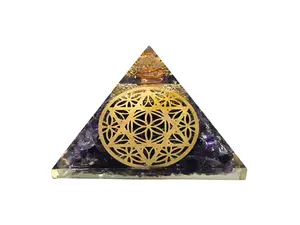 Large Orgone Pyramid, Amethyst Pyramid Crystal, Organe Pyramids Positive Energy Healing