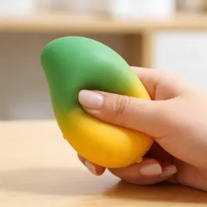 Mango Stress Ball Squishy Color-changing Mango Squeeze Toy ASMR Sensory ADHD Anti Stress Relief Fidget Toys for Kids & Adults