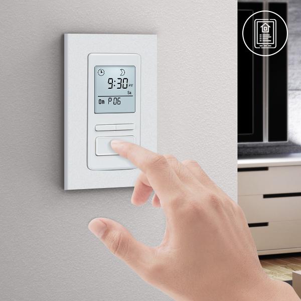 Ortis 7-Day Programmable in-Wall Timer Switch, Blue Backlight, Auto On/Off at Sunrise/Sunset, 3 Operating Modes and 7 Custom Schedules, Compatible with Fans and Motors, Neutral Wire Required