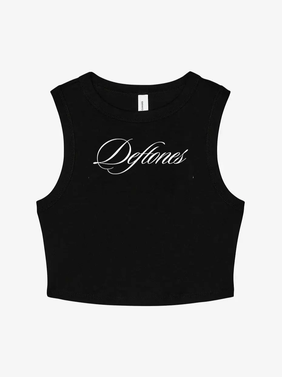 Deftones Script Logo Crop Tee, Y2k Top Women Streetwear Shirt, Summer Vintage Women Casual Baby Tee, Gift For Girlfriend