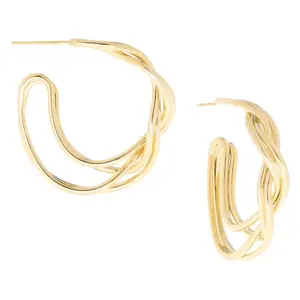 Marlyn Schiff 1-1/4" Twisted Hoop Earrings