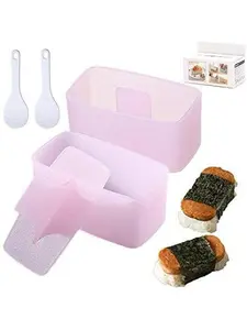 Spam Musubi Mold - 2 Pack Musubi Maker Pres, Luncheon Meat Press, Musubi Maker Mold, Onigiri Mold, Sushi Making Kit with Small Rice Paddle