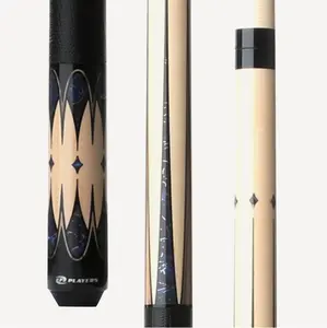 McDermott Cues Natural Maple Wood Billiards Cue - Full Sleeve, Blue Stone Accent, Graphic Look, Solid Wrap, Crafted Construction