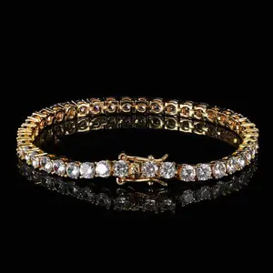 UJ 3mm/4mm/5mm Unisex 5A+  Cubic Zirconia Classic Tennis Bracelet Jewelry Men