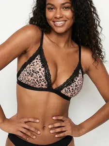 Sexy Lace Bralette For Women Flower Print Seamless Bra Floral Push Up Bras  Breathable Ultra-thin Lingerie Unpadded Female Underwear Triangle Cups Girl Intimates