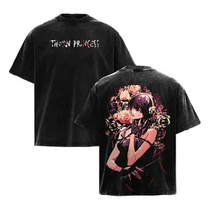 Spy x Family Yor Forger Vintage T-Shirt Hoodie, Thorn Princess Anime Graphic Tee in Retro Aesthetic, Oversized Streetwear for Men and Women, Heavyweight Cotton Washed Shirt, Ideal Otaku Gift for Manga Fans