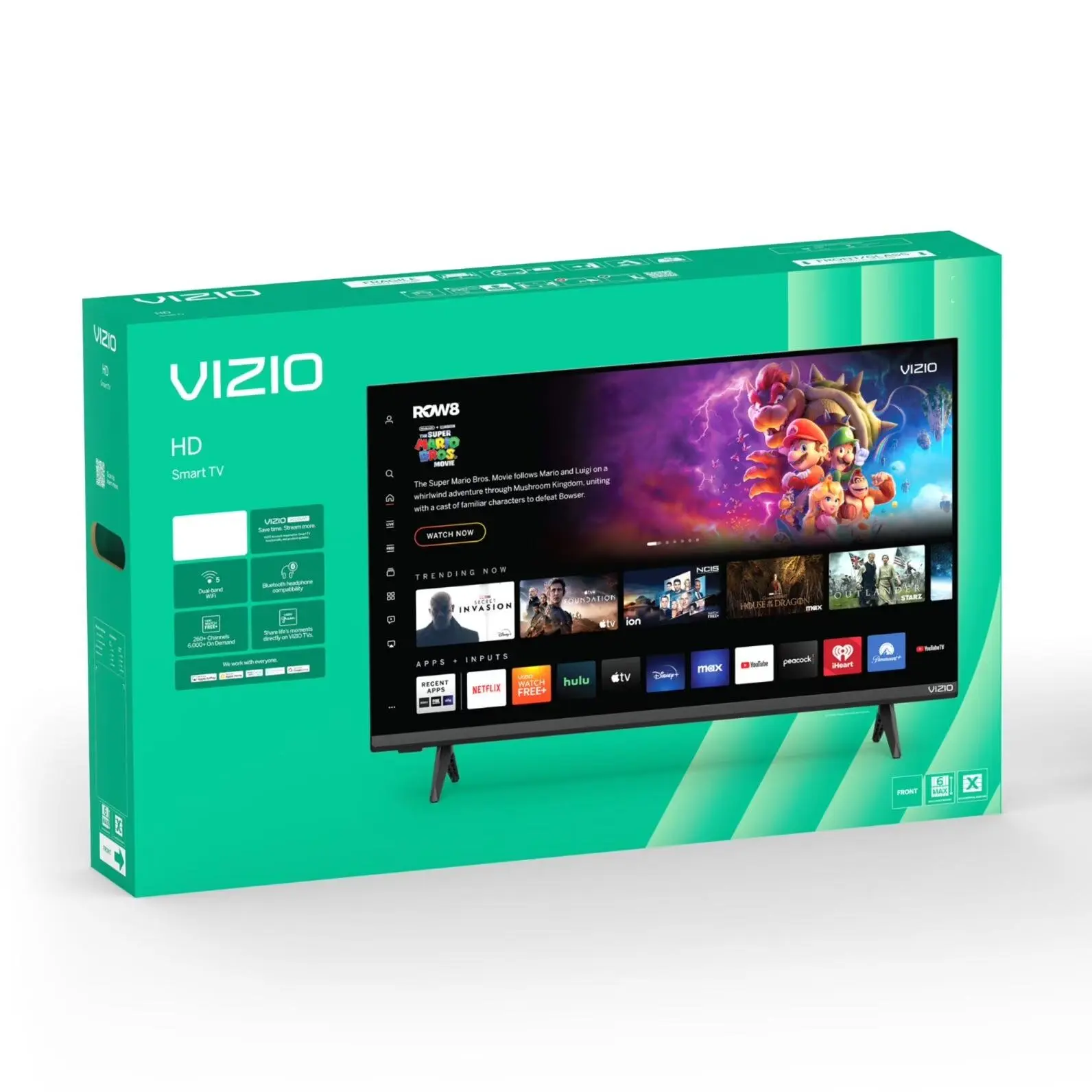 VIZIO 24” HD Smart TV – 720p LED Display, Built-In Streaming, Bluetooth & Smart Home Compatibility