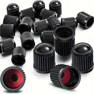 50pcs Black Plastic Tire Valve Dust Covers - Fit for Cars, Motorcycles, Trucks, Bicycles & Bikes - Durable Protection Against Road Debris, Tire Accessories, Cylindrical Design, Secure Fit Design