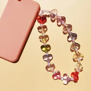 Color Heart Shaped Phone Chain, Phone Charm, Fashion Phone Decor Hanging Rope For Women & Girls
