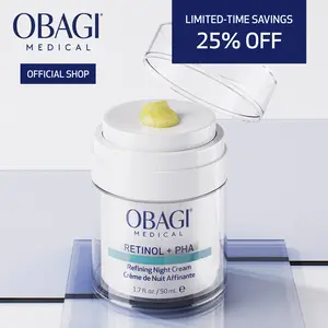 Obagi Medical Retinol + PHA Refining Night Cream - Clinically Proven, Dual-Action, Overnight Anti-Aging Face Cream for smoother, Renewed Skin