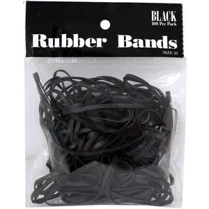 Colorful Rubber Bands - Size 33 - Black Rubberbands - 100/Pack