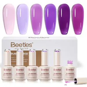Beetles Rubber Color Base Gel Nail Polish Set, - Strengthen & Builder Base Coat for Natural Nails,DIY Nails at Home Gift for Women, Manicure, Nailcare & Beauty Products Uv Cutics