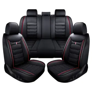 For Dodge Ram 1500 2009-2023 2500 3500 Pickup Trucks Car Seat Covers Full Set PU Leather Front Rear Cushion Non-slip Protector Pad Breathable Waterproof, Side Open Design