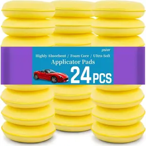 Foam Car Wax Applicator Pad, 4 inch Polishing Sponges, 24 Pack-Yellow