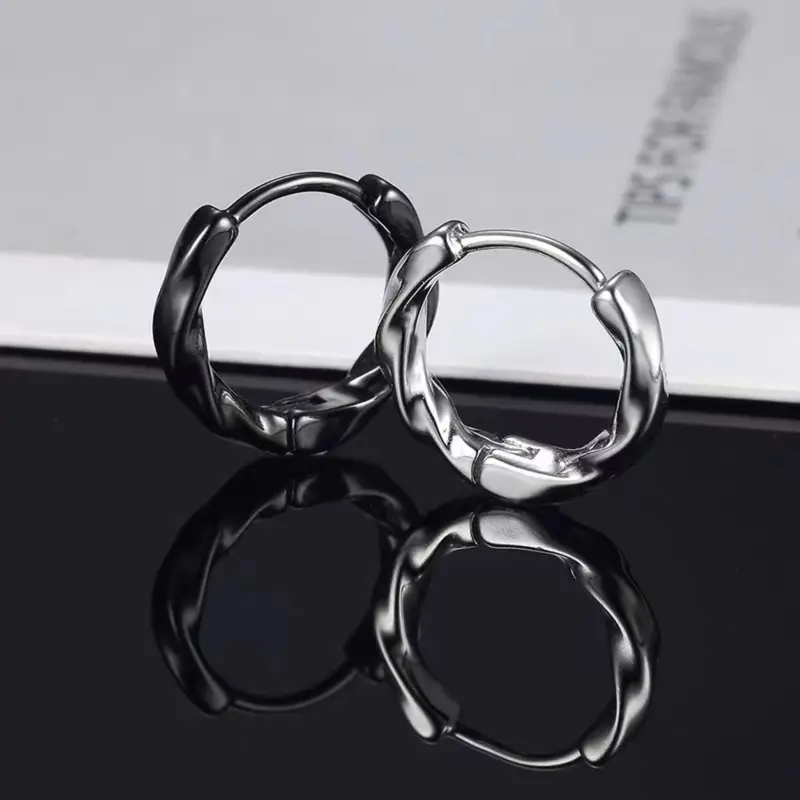 Unisex Irregular Mobius Ring Artificial Gemstone Earrings - Elegant Fashion Statement Piece, Earrings Jewelry, Artistic Flair Casual Daily Ear Bone Accessory, One Size Versatile New Trend Item