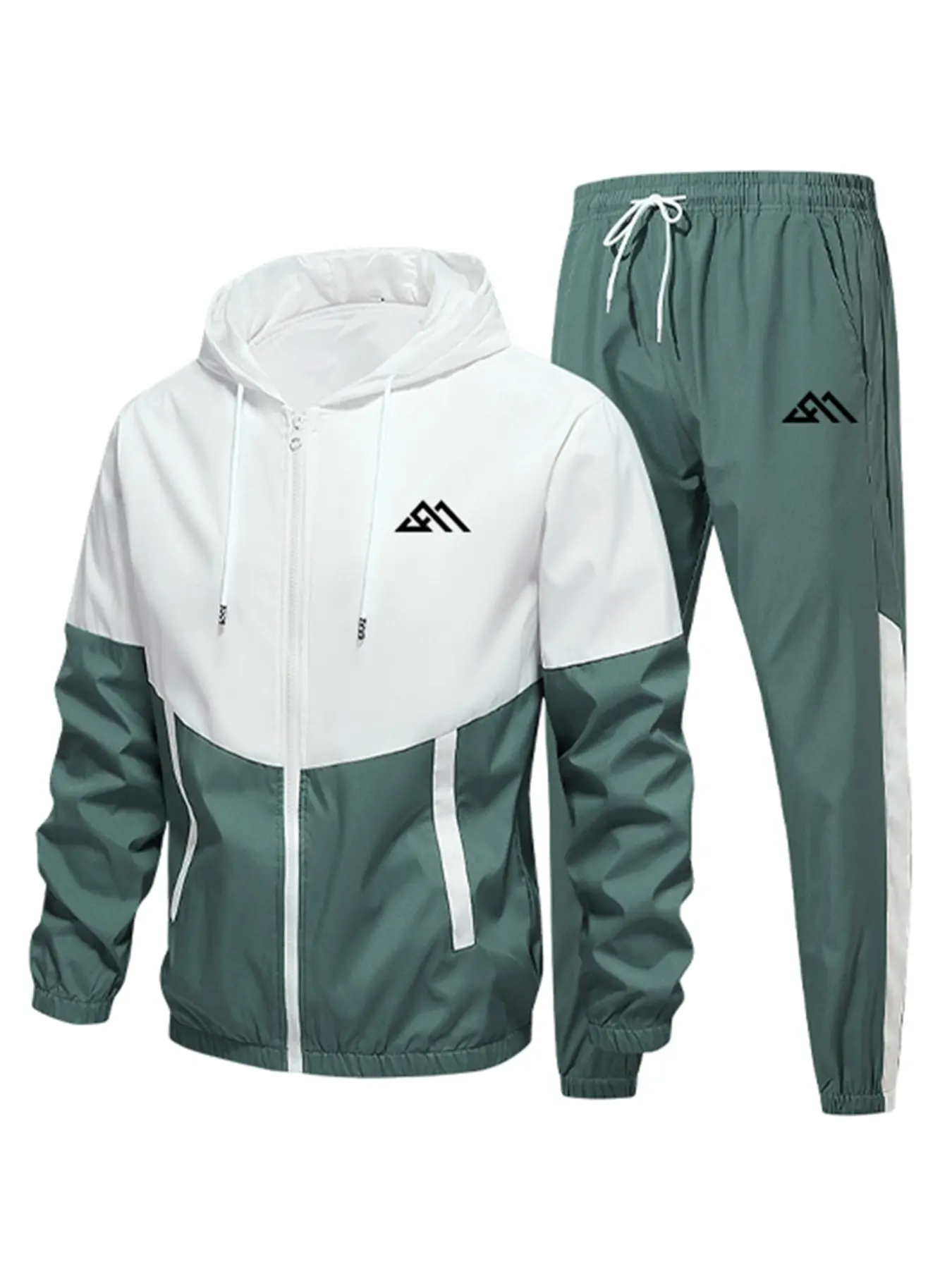 Men's Activewear Set Mntrx, Breathable Lightweight Hooded Sports Fitness Clothing, 4-Way Stretch Gym Top and Bottom Set, Sizes Xxs-3xl