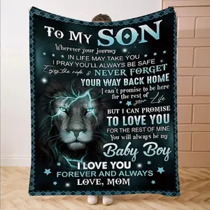 Mom to Daughter Son Gift Blanket Heartfelt Message Flannel Throw Ultra Soft Cozy with Inspirational Quote Perfect Birthday Christmas Graduation Love Keepsake