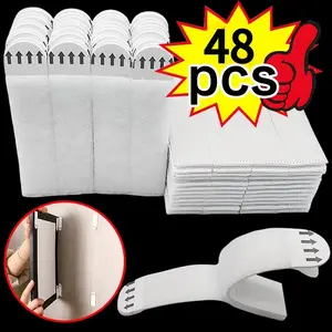 48 Heavy-Duty Adhesive Strips, Self Adhesive, No-Drill Damage-Free Hanging, Dual-Sided Tape, Suitable for Smooth Surfaces, Removable Strong Adhesion