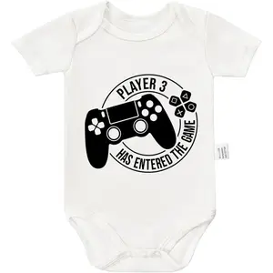 Player 3 Has Entered the Game Bodysuit, Gamer Infant Cotton Romper Short Sleeve Jumpsuit Outfits 0-24 Months