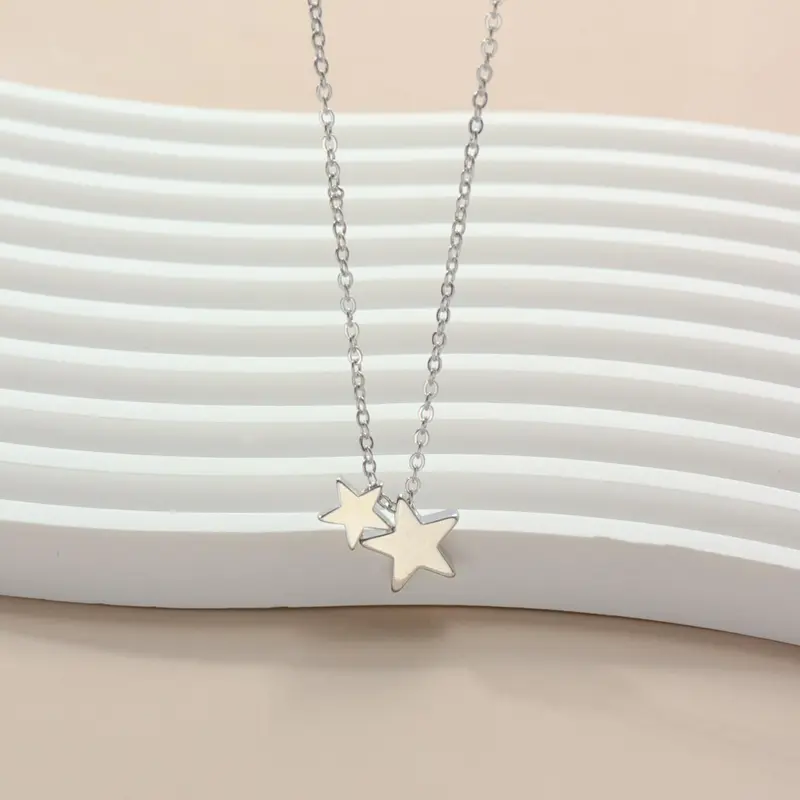 Elegant Star Detail Pendant Necklace For Women For Gift, Stainless Steel Jewelry, Stylish Everyday Jewelry, Minimalist Necklaces, Modern Fashion Accessories, Minimalist Chain