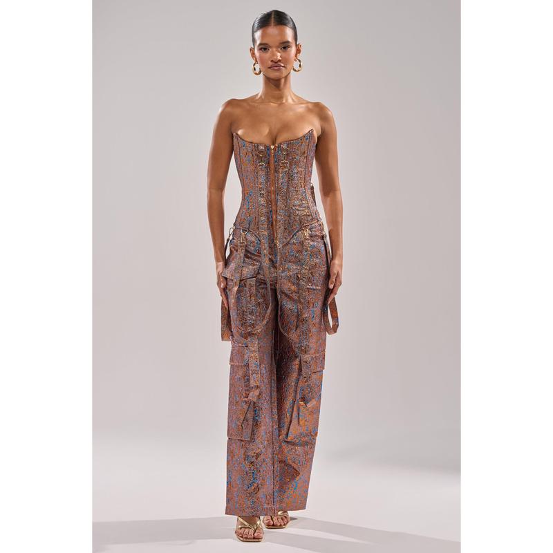 CHECK IT OUT BROCADE BRONZE TROUSER