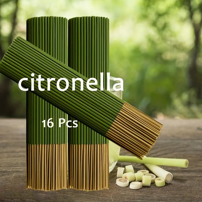 16/73/151/253pcs Lemongrass Oil Scented Incense Sticks, 45-Minute Burn Time, Wooden Summer Scent, Home Camping Garden Pool Outdoor Activities