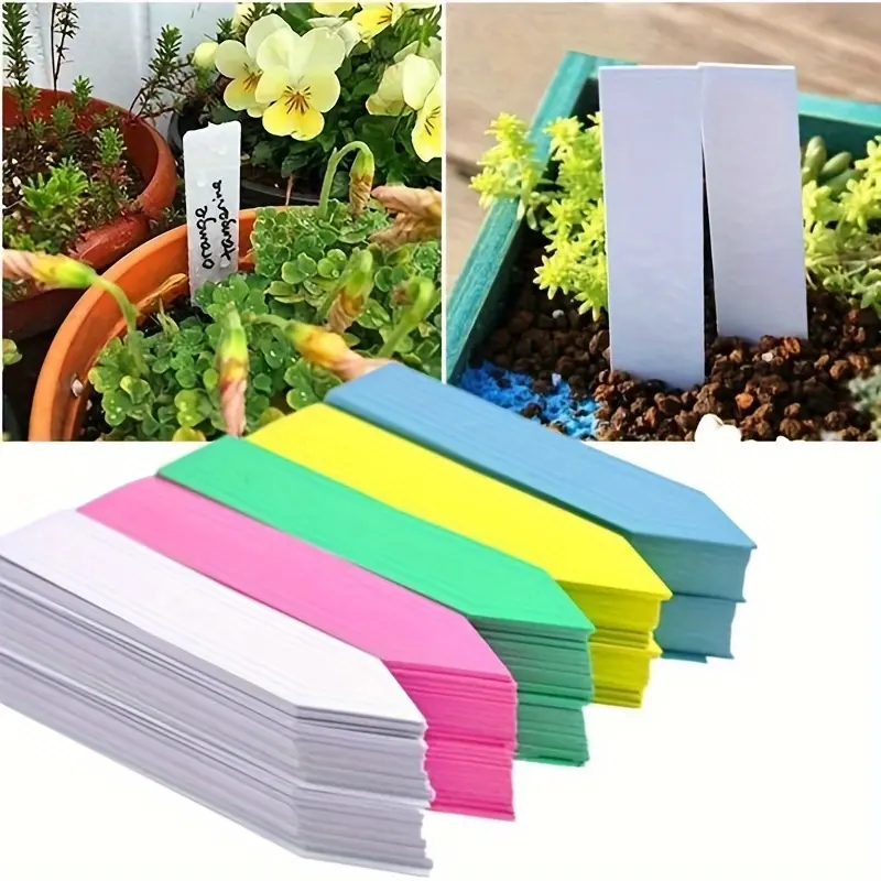 100pcs/bag, Reusable Waterproof Plastic Plant Flower Seed Labels Markers Home Outdoor Garden Tags Planters Decoration Tools Plant Markers Kit, Raised Garden Beds