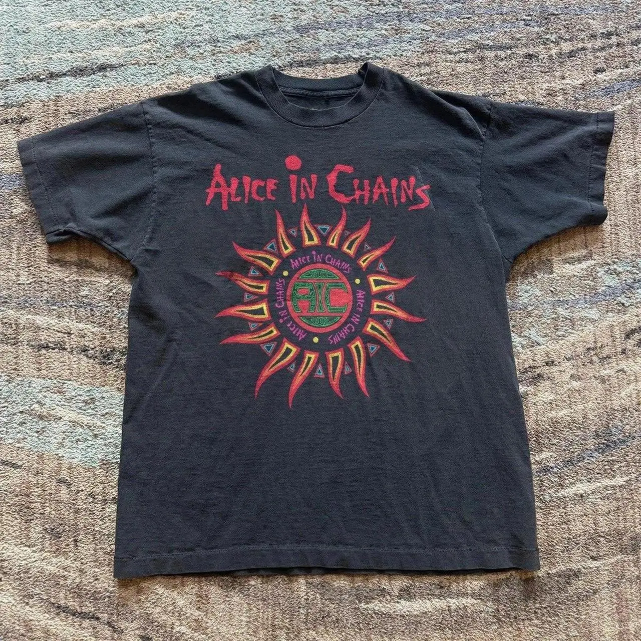 [Sale off up to 50%] Black Alice in Chains band t-shirt Casual Print