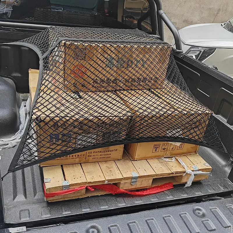 Universal Truck Bed Mesh Net - Elastic Polyester Cargo Organizer for Truck Owners, Cargo Secure Tailgate Accessory, Easy Install Multi-Purpose Light Load Hold Tool