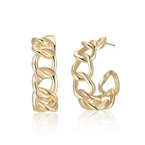 MYTYS Dainty Twisted Hoop Earrings for Women Unique Irregular Ring-Shaped Design Hypoallergenic Lightweight Stud Earrings for Casual & Office Wear