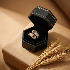 Golden Serpent Tiger Eye Ring - Adjustable Double Snake Design with Zircon, Lucky & Confident