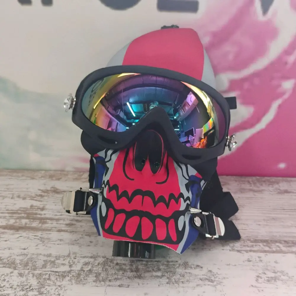 Gas Mask with Removable Goggles and Adjustable Mesh Head Strap