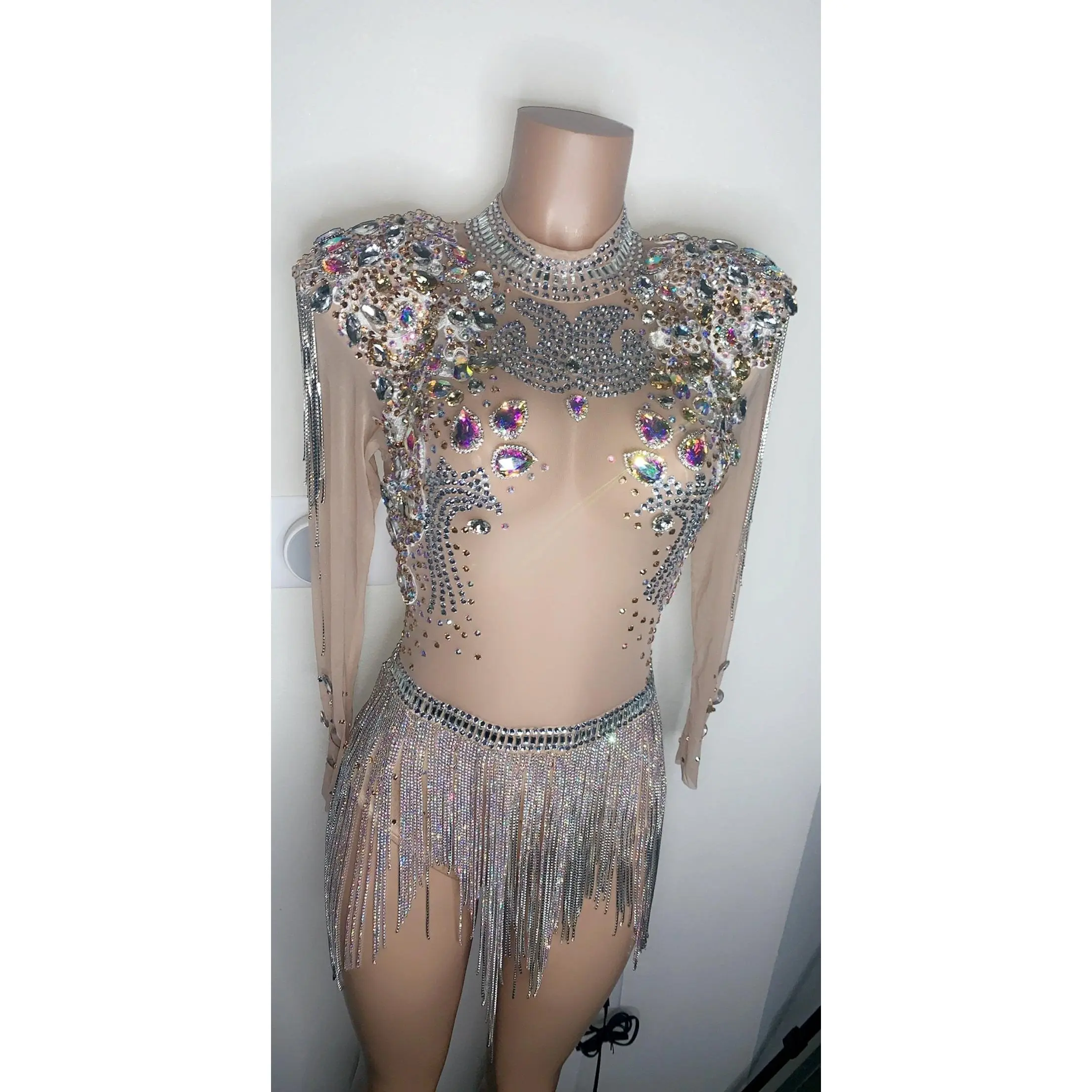 Miami Remix leotard dress silver and AB