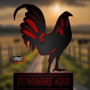 Rooster Sign Wall Decor / Adornos de Gallo de Metal