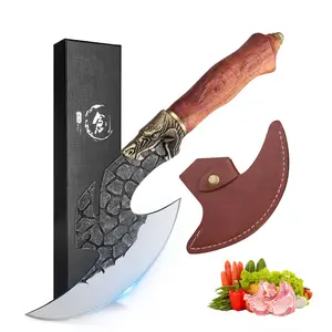 ROCOCO Kitchen Cleaver: Handmade Chef Knife for Meat Cutting. Perfect Gift for Birthdays, Thanksgiving Day and Black Friday Gift ！