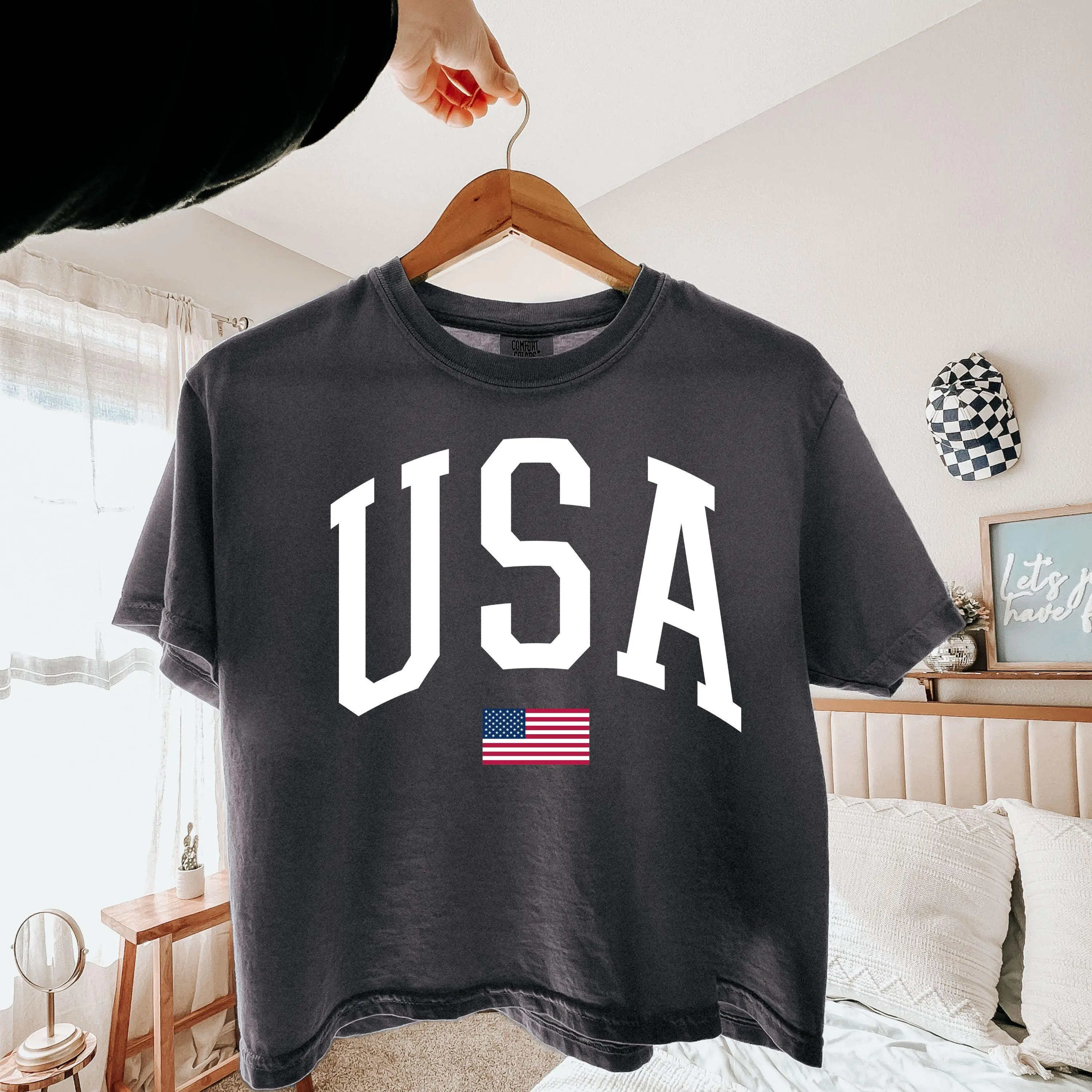 Usa Crop Top Comfort Colors American Flag Cropped Tee