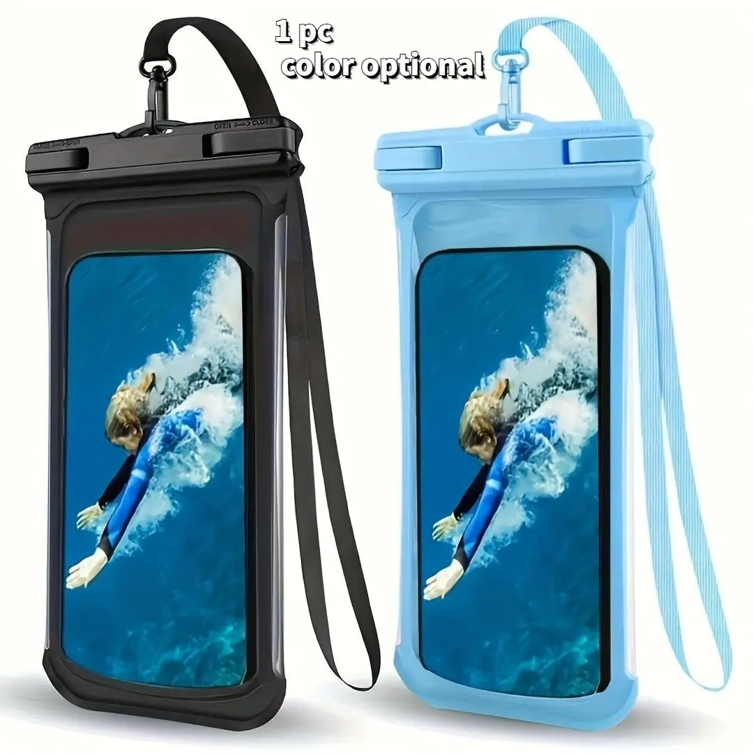 1/2pcs Waterproof Outdoor Travel Phone Case, Thickened Float Bag for 7-Inch Phones, Ideal for Swimming, Surfing, Rainy Trips, Beach, Cruising, Skiing