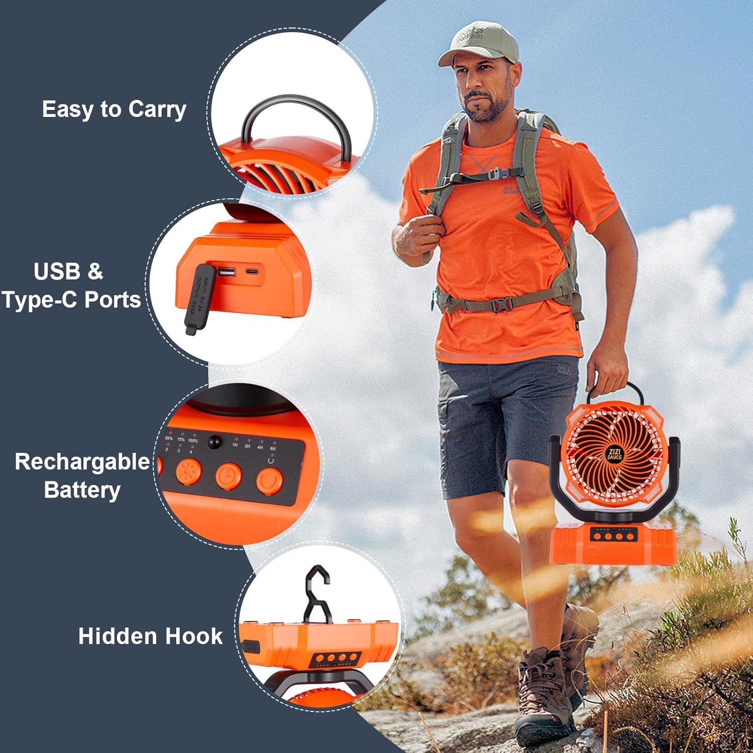 Zizi Sauce Portable LED Camping Fan 10000mAh Rechargeable 8.7-Inch Ultra Quiet Foldable Stand Compact Lightweight 3 Speed Settings for Outdoor Activities Operated Fan for CampingPortable Rechargeable Multifunction Fan battery fan rechargeable fan Zizi Sauce Portable LED Camping Fan 10000mAh Rechargeable 8.7-Inch Ultra Quiet Foldable Stand Compact Lightweight 3 Speed Settings for Outdoor Activities Operated Fan for CampingPortable Rechargeable Multifunction Fan battery fan rechargeable fan