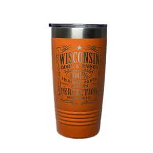 Wisconsin “Aged To Perfection” Polar Camel Stainless Steel 20 Fluid Ounce Tumbler - Drinkware Engraved tumblers with lid
