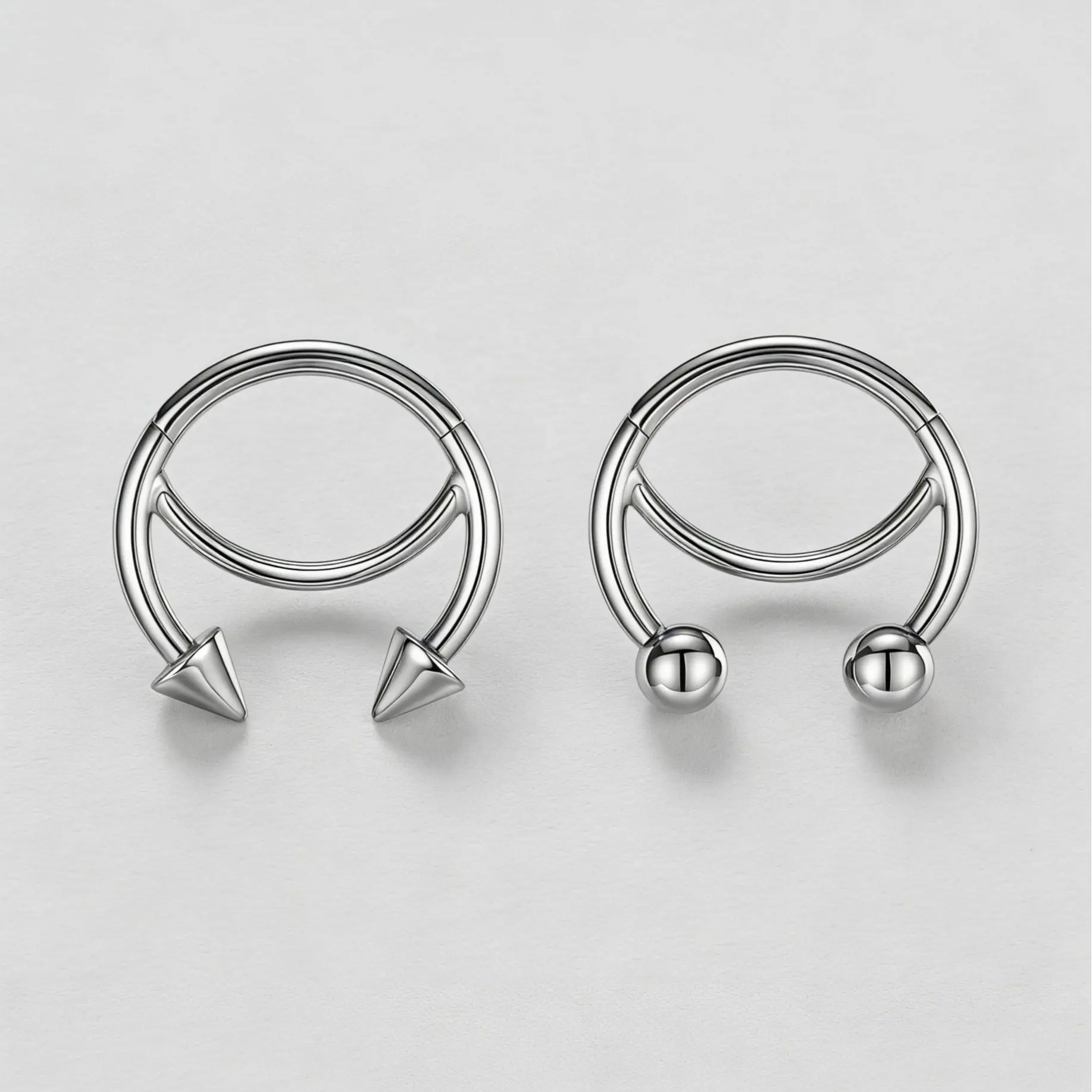 Oufer Titanium 16G Hinged Segment Horseshoe Septum Jewelry(Ends are closed)