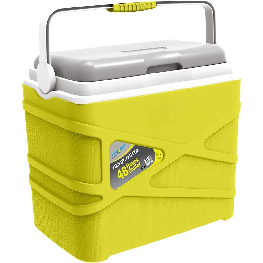 10 Liter Insulated Cooler Lunch Box -Portable Camping/Picnic Hard Cooler -Coolbox Keeps Cool for 48 hrs. with Ice Retention-Heavy Duty Cooler for Beach, Grill, Travel,Tailgating,Small