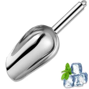 Stainless Steel Ice Scoop, Sleek Scoop, 1 Count Ice Cream Scoop, Dessert Candy Ice Scraper, Bar Utensils for Party, Wedding, Bar, Kitchenware, Spoons