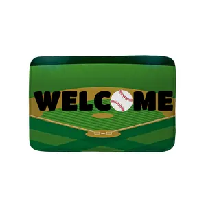 Welcome Door Mat Baseball Sports Theme Entryway Rug Non-Slip Indoor Floor Mat 40x60 50x80 60x90 80x120cm
