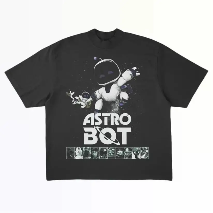 Astro Bot Graphic T-Shirt - Men's Regular Fit, Unisex, Short Sleeve, Casual, Classic Cotton Fabric, Men's Gift Idea