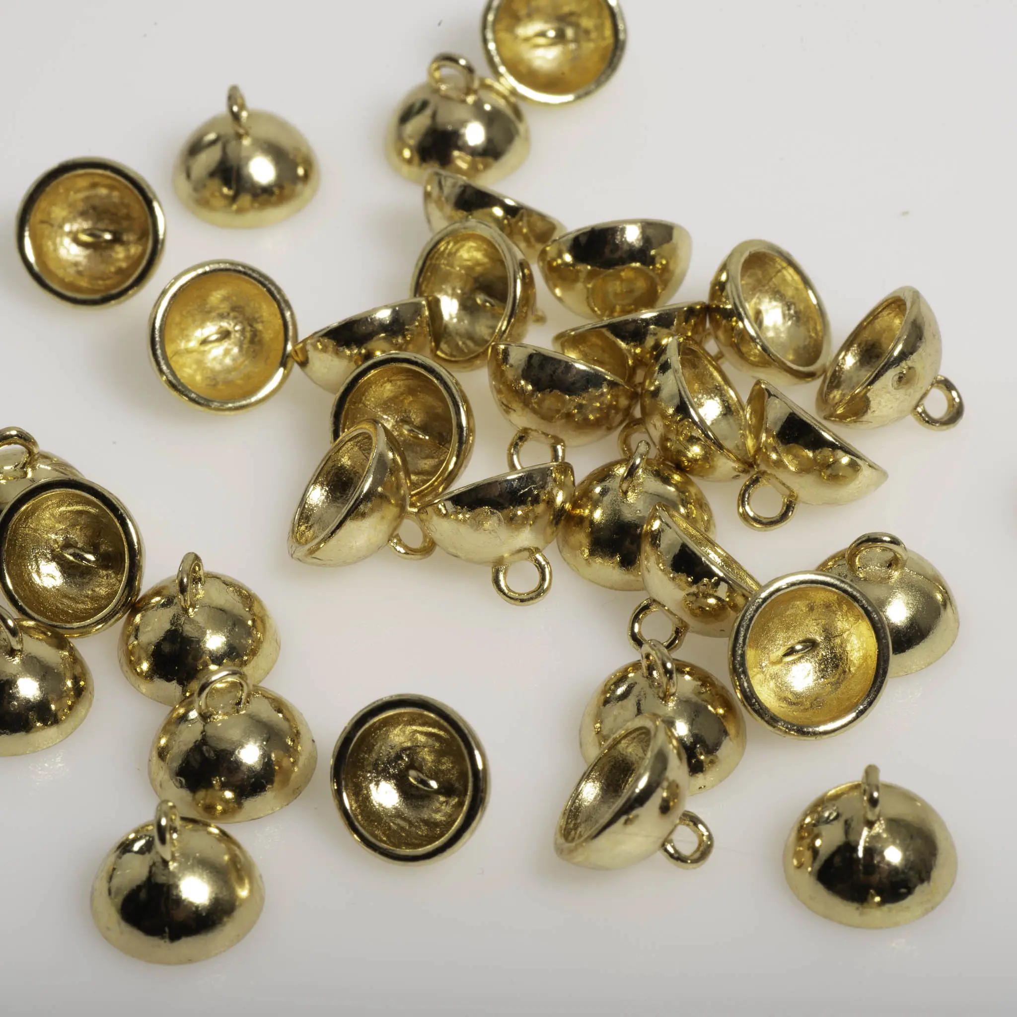 Bead Cap With A Loop Inside - Fits 8mm - 10mm Beads - Available in Silver & Gold - Sold Individually - BCAP8